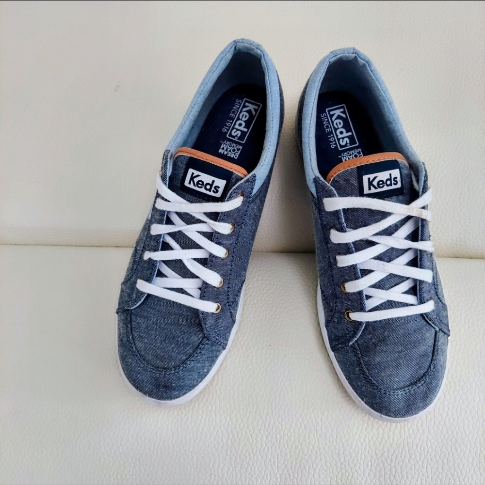Keds Womens Center Canvas Blue Denin Sneakers Size 7.5 - Picture 3 of 6